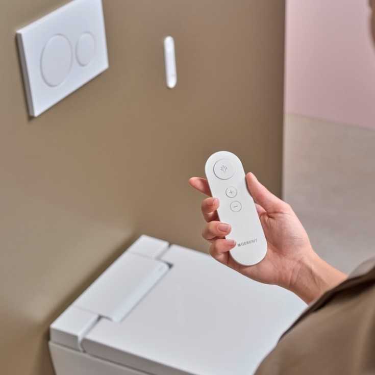 Geberit AquaClean Alba douchetoilet, uden skyllekant, rengøringsvenlig, hvid