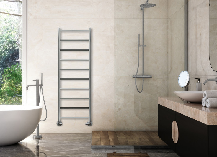 Kriss Polaris håndklædetørrer, kombi, 50,3x144,2 cm, børstet rustfrit stål