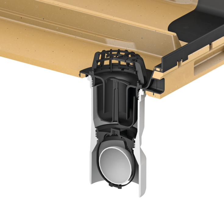 Aco Vario afløbstilslutning, bladfang, Ø110 mm