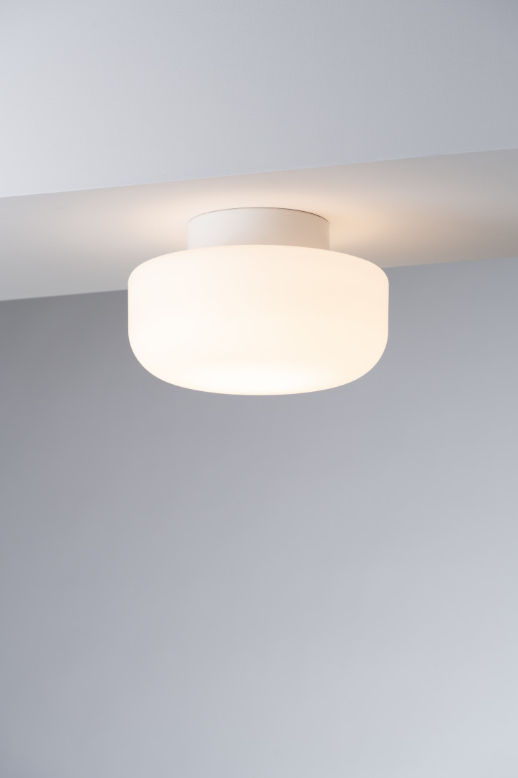 Ifö Electric Solenne loft-/væglampe, hvid, Ø25 cm