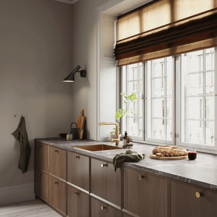 Lavabo Kubus Soft 500 diskbänk, 54x40 cm, mässing