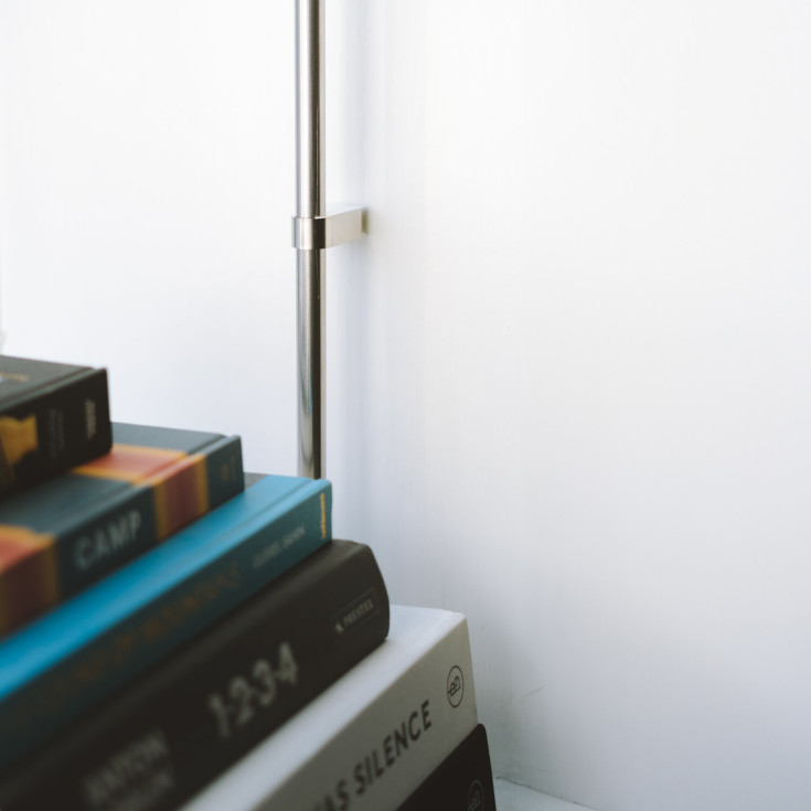 2Click rørbærer, 30 mm afstand til væg, rustfrit stål, 15 mm