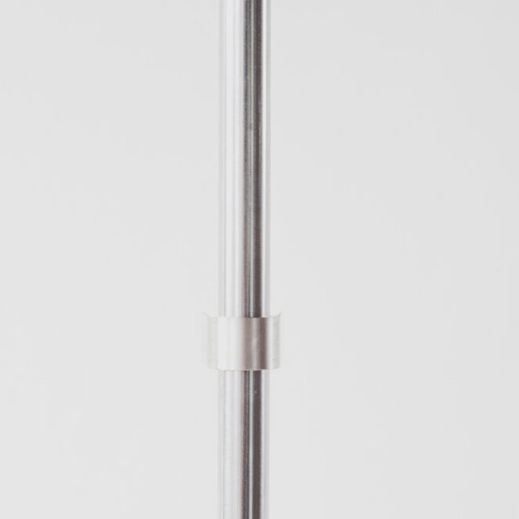 2Click rørbærer, 30 mm avstand til vegg, rustfrit stål, 15 mm