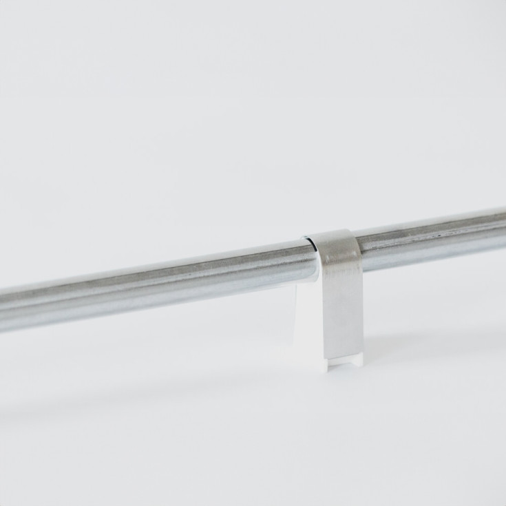 2Click rørbærer, 16 mm avstand til vegg, rustfrit stål, 20 mm