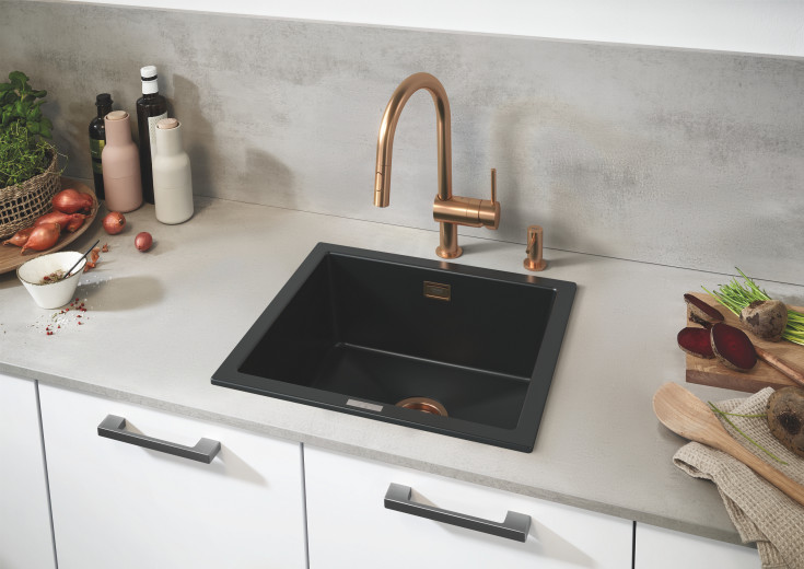 GROHE såpedispenser t/hh messing kul soloppgang