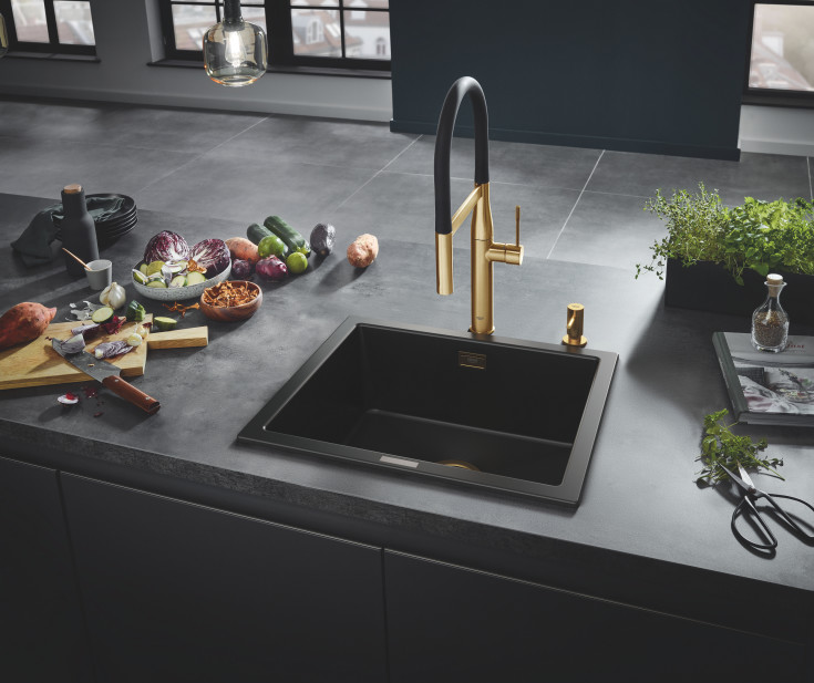 GROHE såpedispenser t/h messing børstet kjølig soloppgang