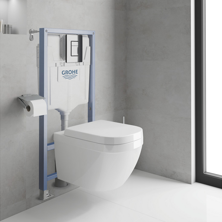 Grohe Solido Euro Ceramic 5i1 toiletpakke, hvid/sort