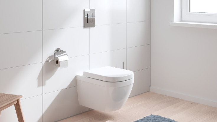 Grohe Euro Ceramic væghængt toilet, uden skyllekant, rengøringsvenlig, hvid