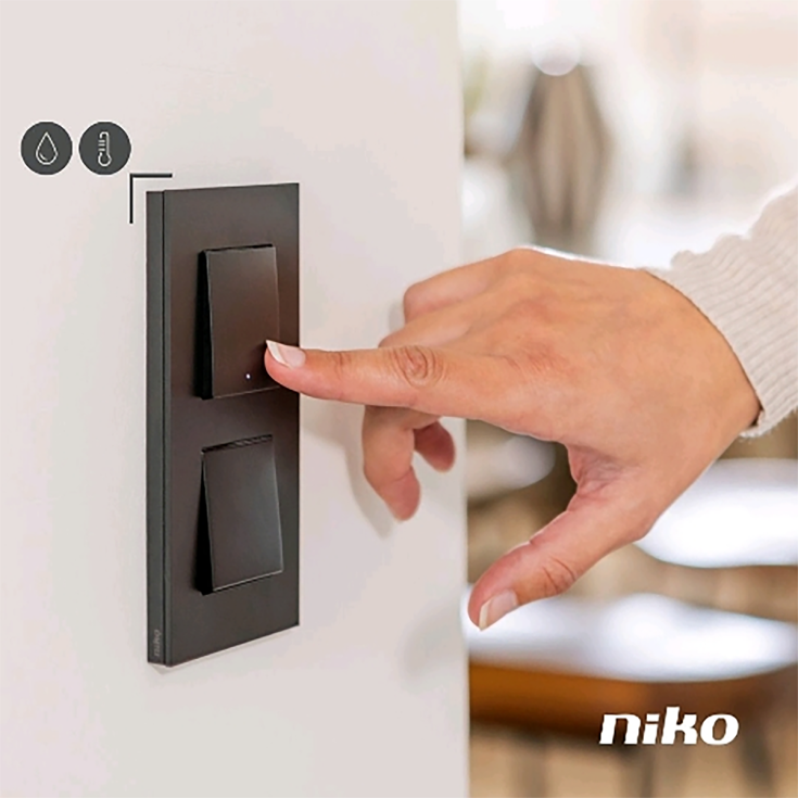 1-knapps med LED og komfortsensorer for NHC, hvit