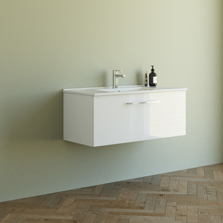 Dansani Mido+ möbelpaket, 101x45,5 cm, vit høgglans