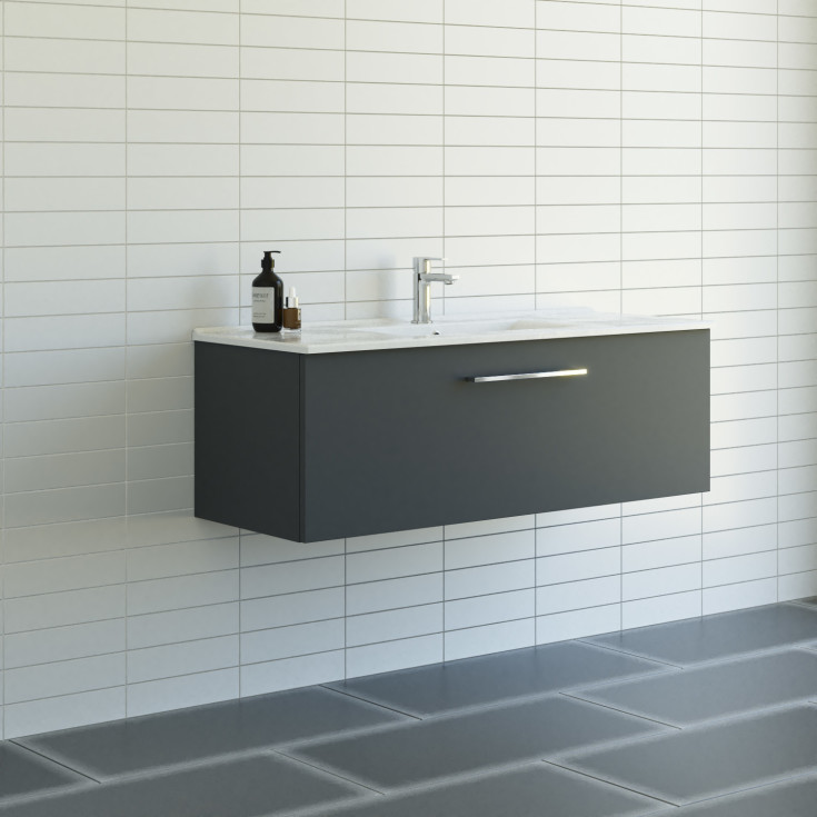 Dansani Mido+ möbelpaket, 121x45,5 cm, matt grå