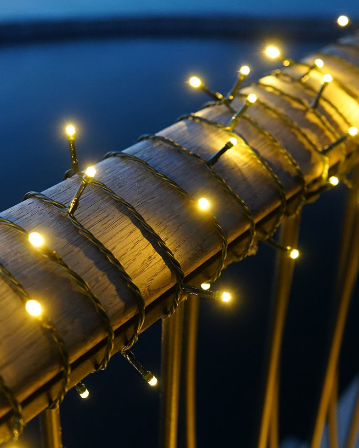 10 stk Sirius Easy-Line lyslenke utendørs, 400 varmhvite lys, 39,9 meter