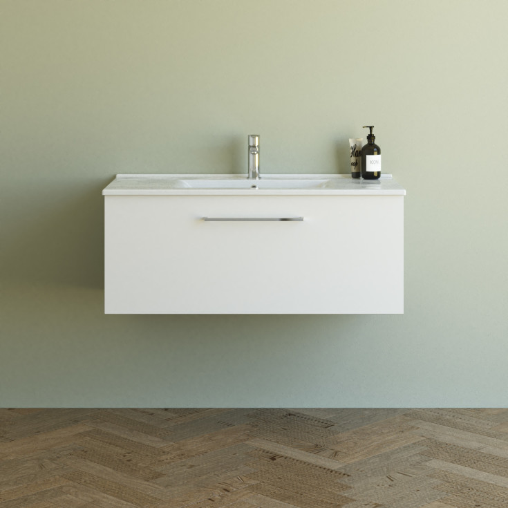 Dansani Mido+ møbelpakke, 101x45,5 cm, matt hvit