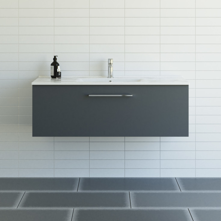 Dansani Mido+ möbelpaket, 121x45,5 cm, matt grå