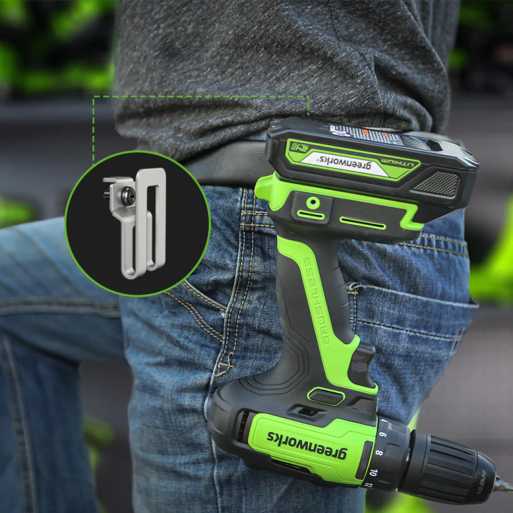 Greenworks borrskruvdragare 24V, 35 nm, med batteri och laddare