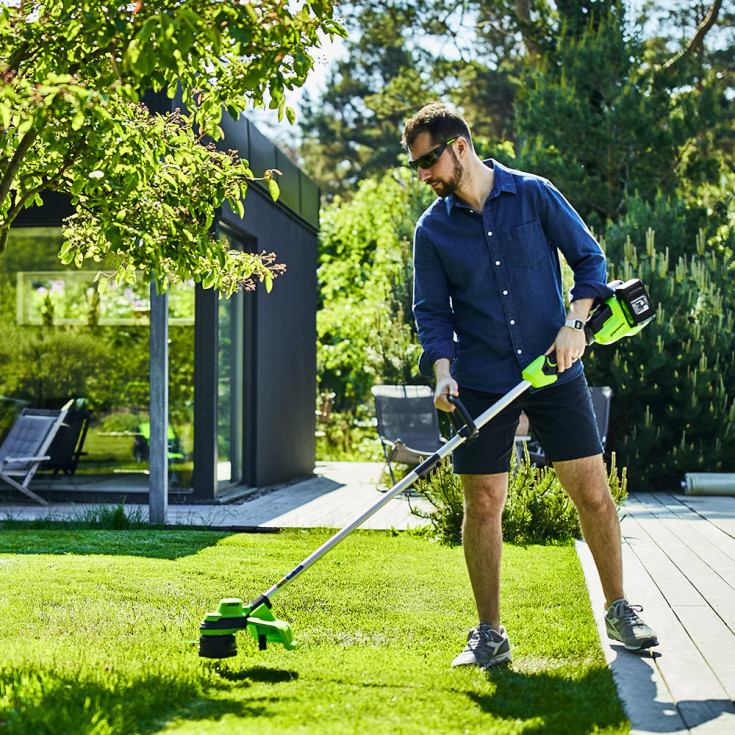 Greenworks grästrimmer 24V, 33 cm, utan batteri