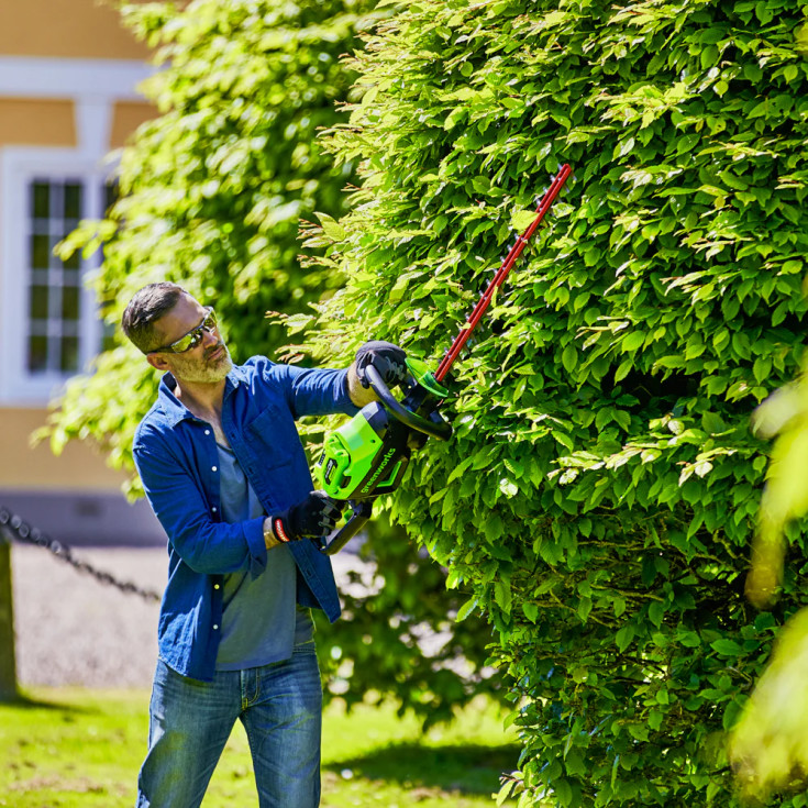 Greenworks häcksax 40V, 61 cm, med batteri och laddare
