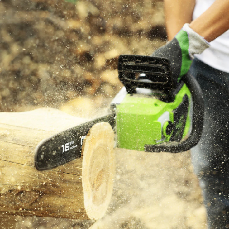 Greenworks motorsag 40V, 40 cm, med batteri og lader