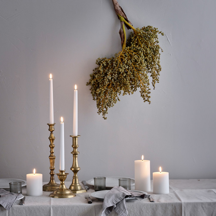 Uyuni LED kronelys, batteri, hvit