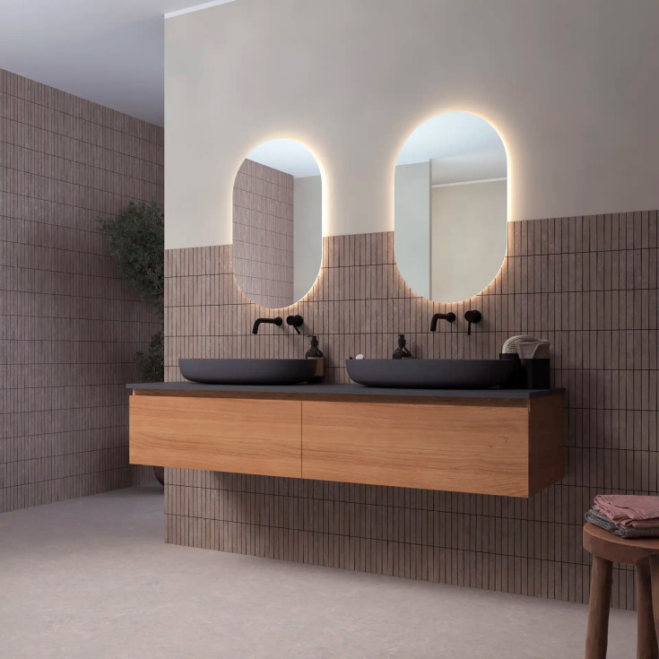 Loevschall Blokhus speilmed lys, vendbart, 80x50 cm