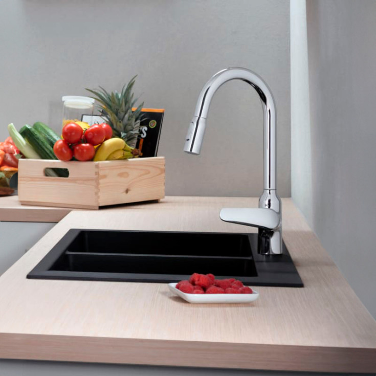 Hansgrohe Focus M41 kjøkkenarmatur, uttrekkbar tut, krom