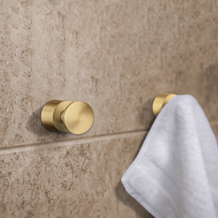 Smedbo handdukskrok, 2 st, borstad mässing