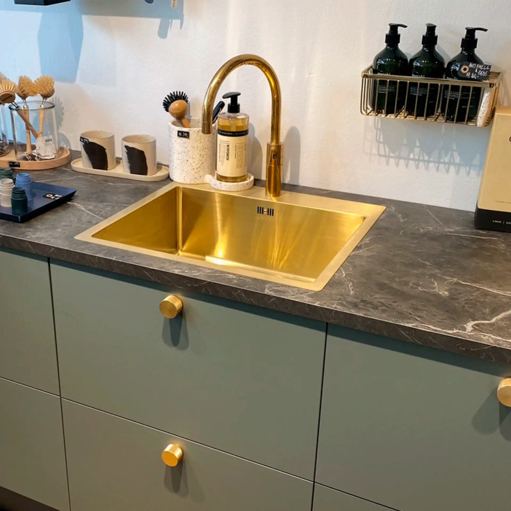 Lavabo Kubus 540 Soft diskbänk, 54x50 cm, mässing