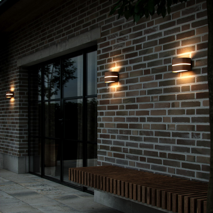 Nordlux Sibelis udendørs væglampe, brun