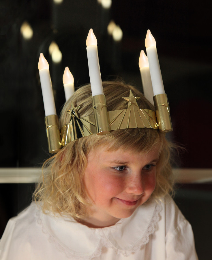 10 stk Star Trading Santa Lucia luciakrone til batteri, guld