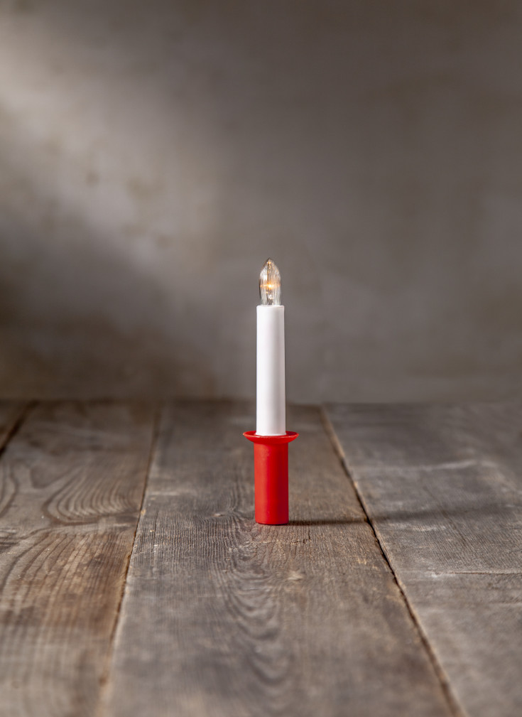 20 stk Star Trading Santa Lucia lucialys til batteri, rød