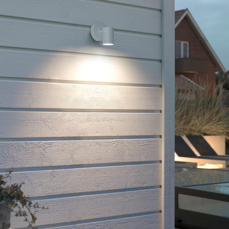 Konstsmide Modena Down udendørs væglampe, hvid