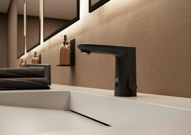 Oras Electra 92 håndvaskarmatur, berøringsfri, mat sort