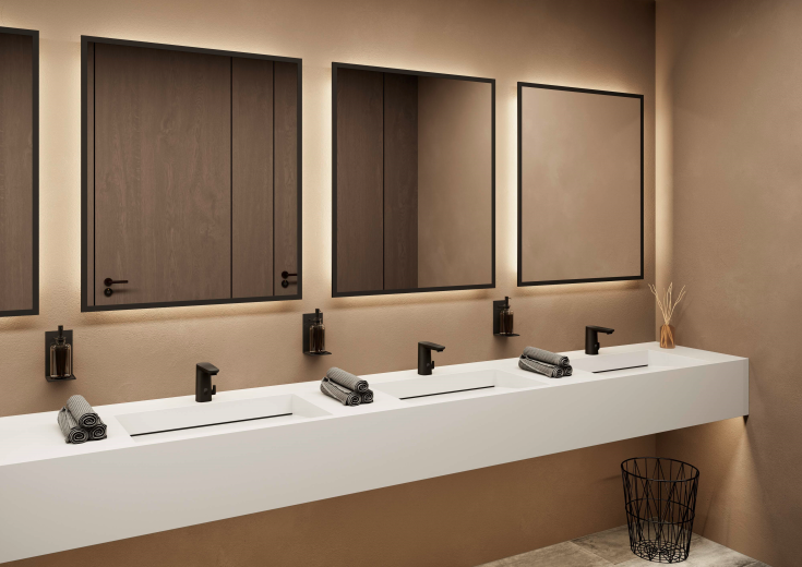 Oras Electra 92 håndvaskarmatur, berøringsfri, mat sort