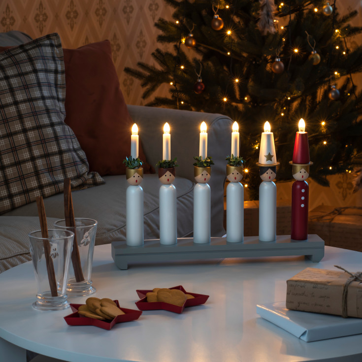4 stk Konstsmide Lucia julelysestage, 6 lys