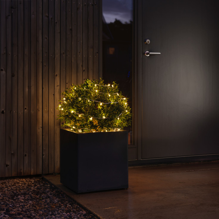 Konstsmide lyslenke utendørs, 200 varmhvite lys, 19,9 meter