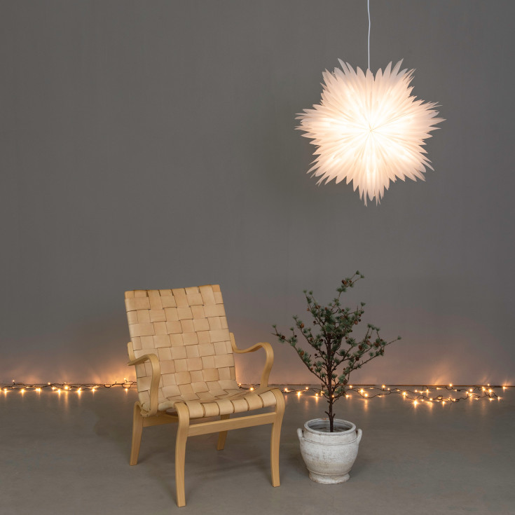 Konstsmide adventsstjärna med ljus, 60 cm, vit