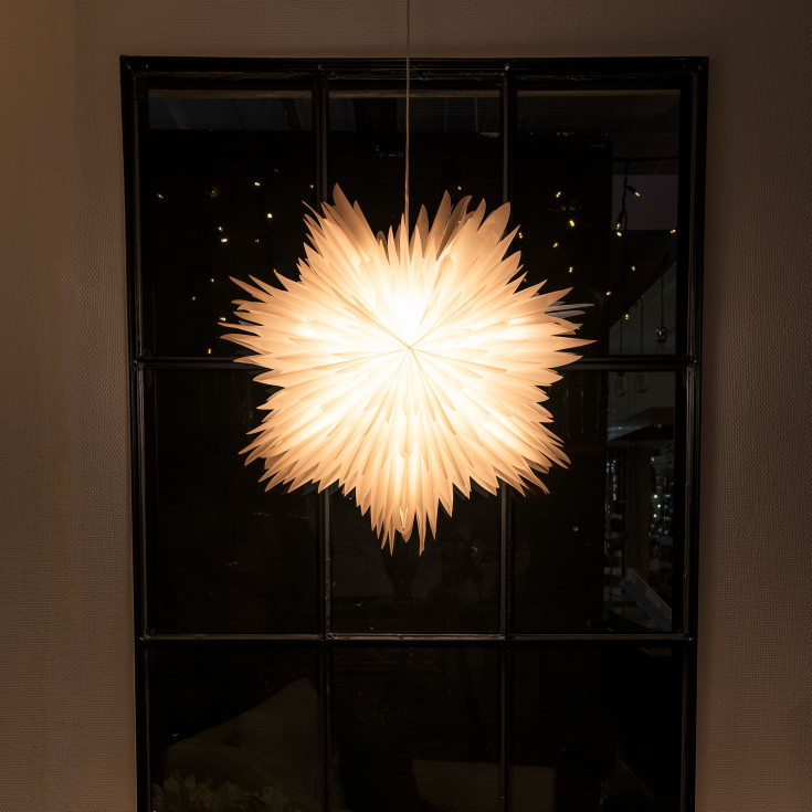 Konstsmide adventsstjärna med ljus, 60 cm, vit
