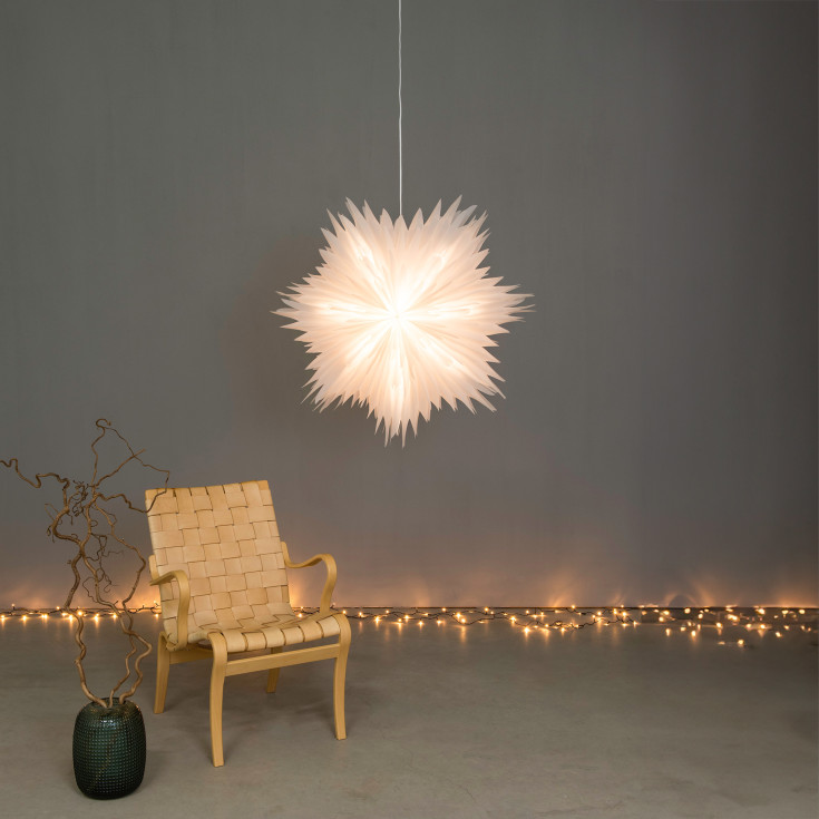 Konstsmide adventsstjärna med ljus, 80 cm, vit