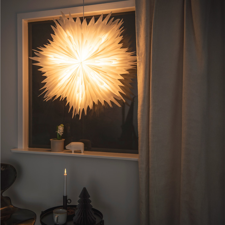 Konstsmide adventsstjärna med ljus, 80 cm, vit