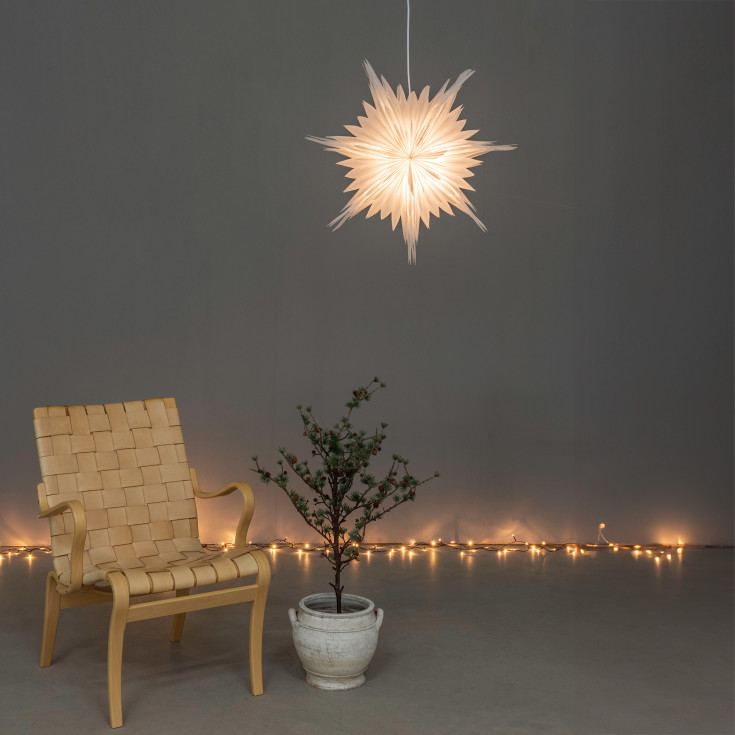 Konstsmide adventsstjärna med ljus, 60 cm, vit
