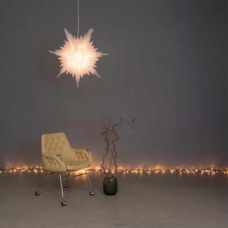 Konstsmide adventsstjärna med ljus, 80 cm, vit