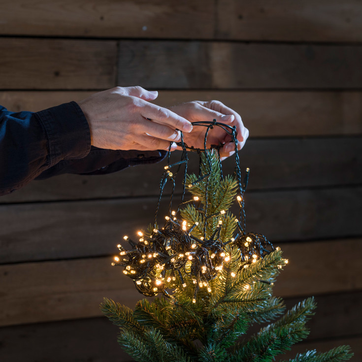 Konstsmide juletrelenke, 240 ravfargede lys, 2,4 meter