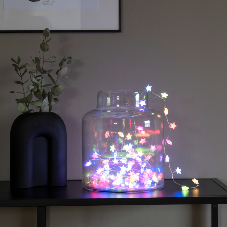 Konstsmide ljusslinga, stjärnor, 90 färgade ljus