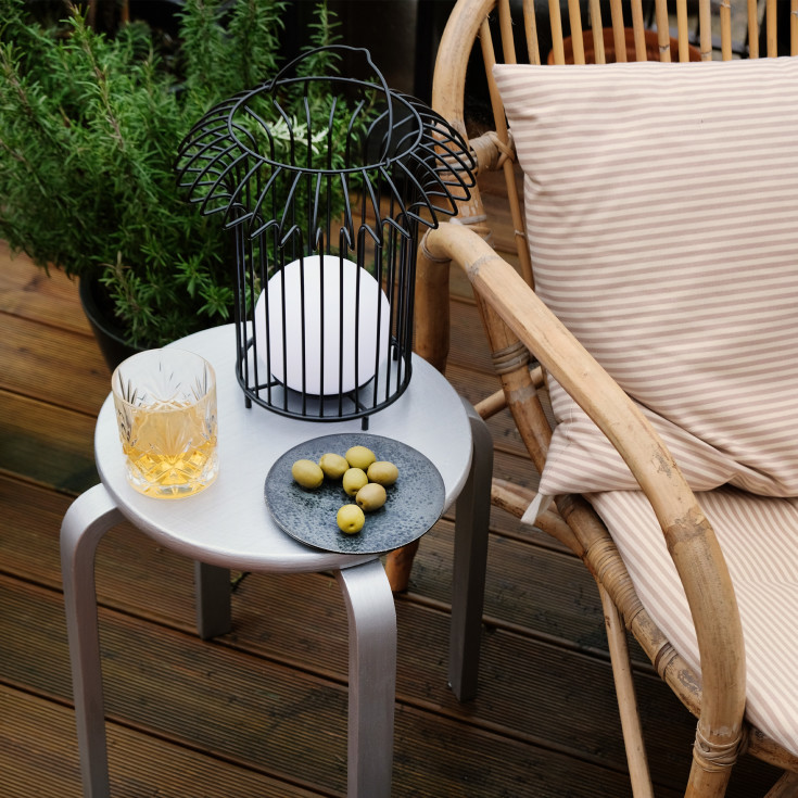 Dyberg Larsen Basket udendørs genopladelig lanterne, sort