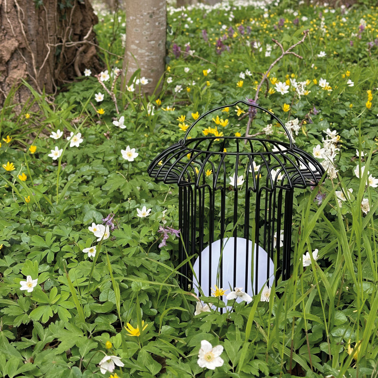 Dyberg Larsen Basket udendørs genopladelig lanterne, sort