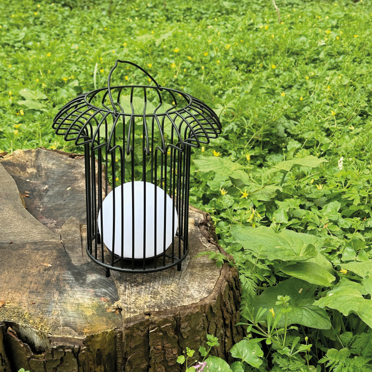 Dyberg Larsen Basket udendørs genopladelig lanterne, sort