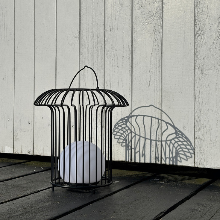 Dyberg Larsen Basket udendørs genopladelig lanterne, sort