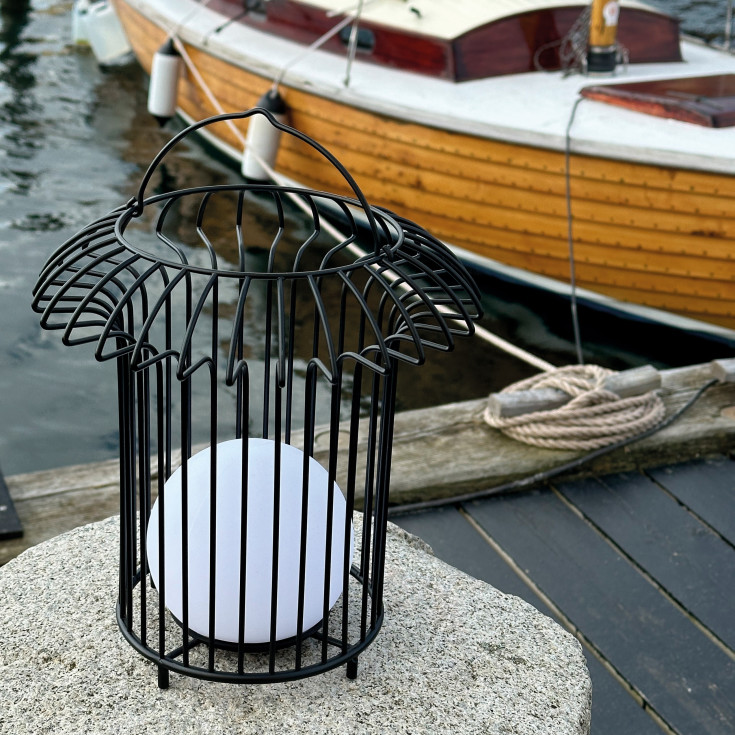 Dyberg Larsen Basket udendørs genopladelig lanterne, sort