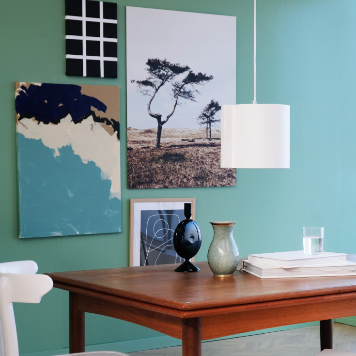 Dyberg Larsen Wum pendellampe, hvit, Ø23 cm