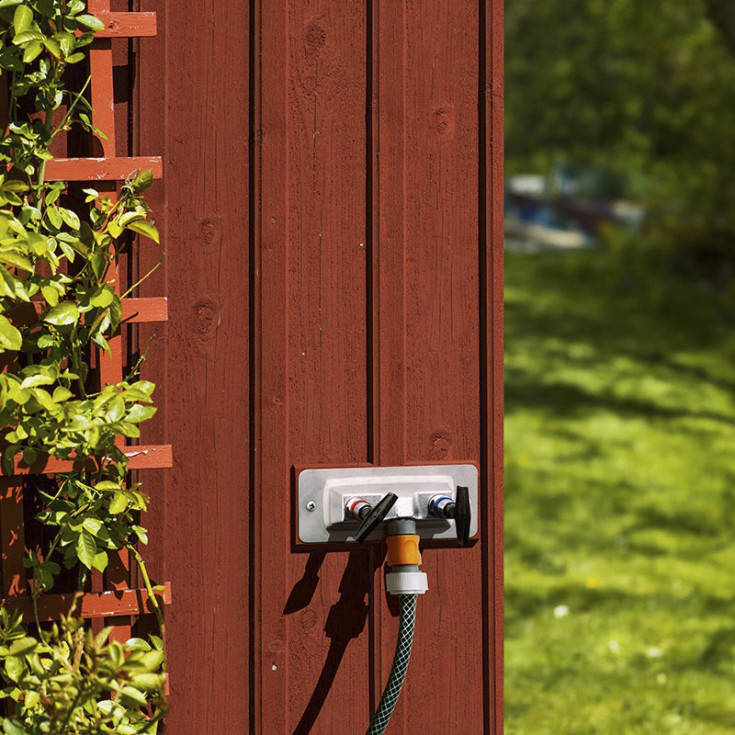 FM Mattsson vattenutkastare, max 40 cm vägg, varmt/kallt, rostfritt stål